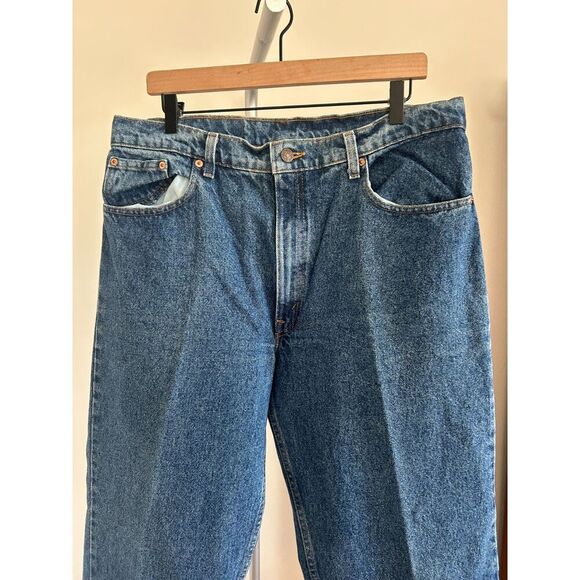 Vintage Levis 550 Jeans 38x34 Medium Baggy Wash Straight 90's Red Denim Made USA - Picture 7 of 10